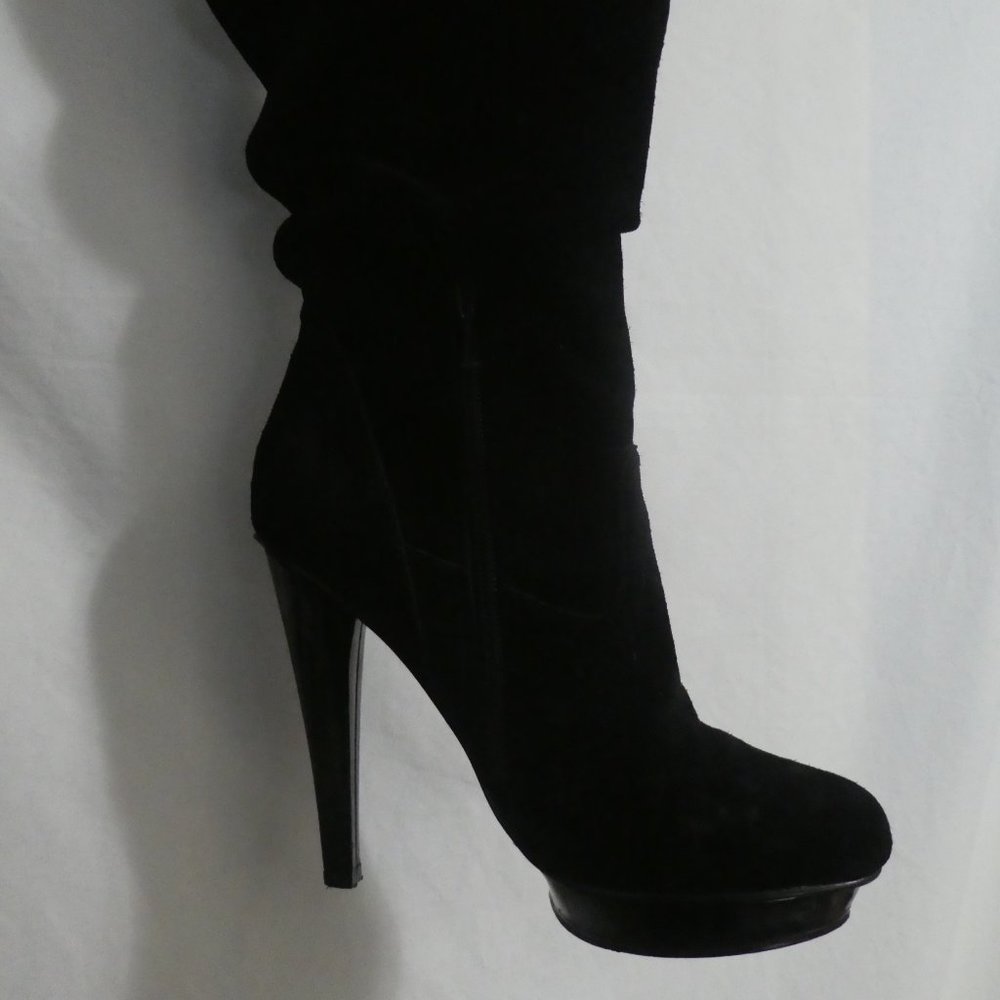 STEVE MADDEN | size 7.5 | Black Suede Stiletto Pirate Slouch Boot | Xenonn | GUC - Picture 9 of 14
